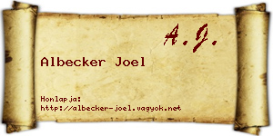 Albecker Joel névjegykártya